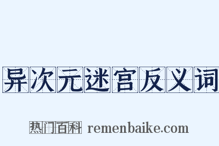 异次元迷宫反义词是什么意思的图片